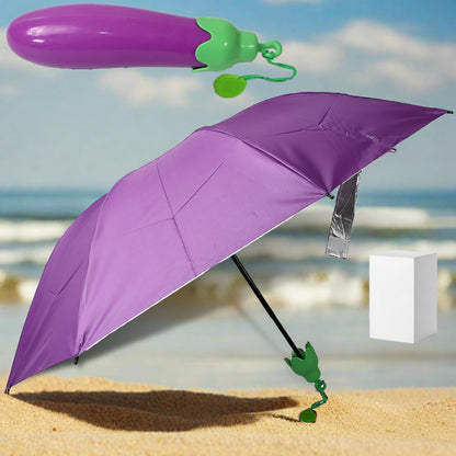 Vegetable Shaped Folding Umbrella Plastic Case Creative Fashion Folding Mini Sun Shade Rain Umbrella Unique Umbrella Sun  Uv Protection Cute Design (1 Pc)