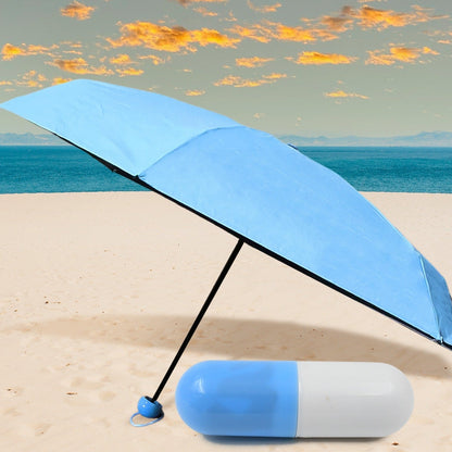 5 Fold Manual Open Umbrella With Capsule Case (1 Pc)